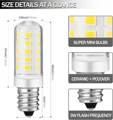 Vista 4 de Espejo de aumento iluminado de doble cara, bombilla de repuesto para espejo de maquillaje o aumento iluminado de doble cara, blanco cálido 3K