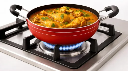 Vista 8 de GD Deep Kadai - Sartén antiadherente Kadhai Indian Karahi con tapa de acero inoxidable, sartén antiadherente, multiusos, utensilios de cocina, ollas