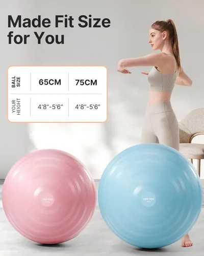 Vista 8 de YOTTOY Pelota de Embarazo - Pelota de Nacimiento de 1.8mm de Grosor para Fisioterapia Materna y Preparación del Parto, Yoga y Ejercicio