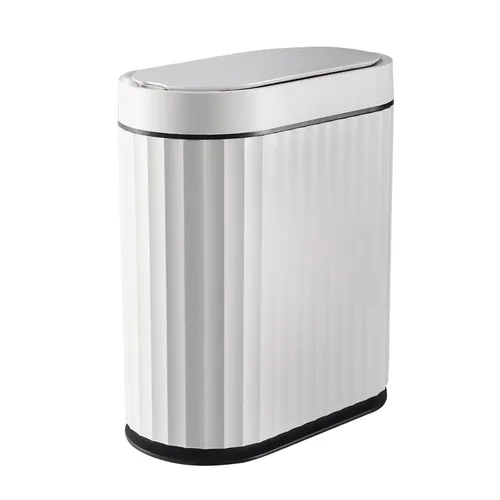 Vista 10 de ELPHECO Bote de basura con sensor de 2 galones, resistente al agua IPX5 con sensor de movimiento, cubo de basura automático para baño, oficina, Beige