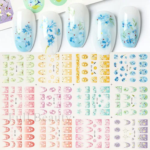 Vista 23 de TBRZTR 12 hojas de calcomanías de uñas para el día de San Valentín, diseño de torre de amor, diseño de paraguas, calcomanías de transferencia