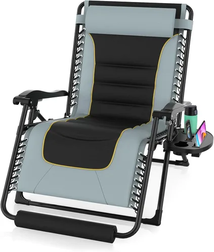 Vista 8 de Suteck - Silla de gravedad cero, sillas plegables con cerradura de aleación de aluminio Folding Patio Recliner w/Removable Pad, Adjustable