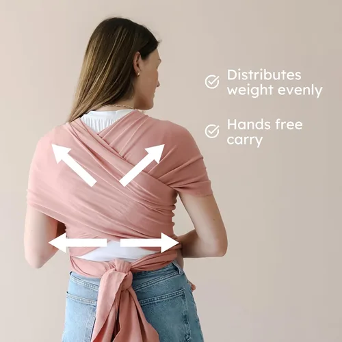 Vista 5 de snuggle me Fular para bebé Portabebés manos libres, portabebés fácil de atar, portabebés con algodón orgánico, envoltura para bebés de 0 a 18