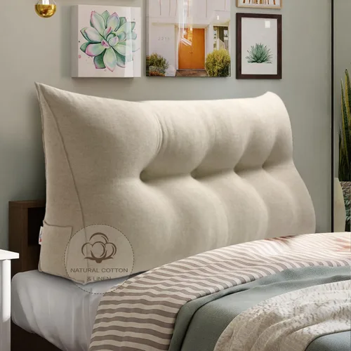 Vista 11 de WOWMAX - Almohada grande triangular con respaldo para cabecera, almohada de posicionamiento para lectura en forma de cuña, con funda extraíble