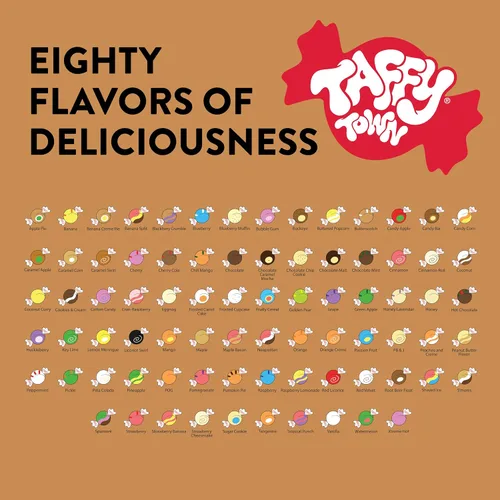 Vista 7 de Taffy Town Caramelo gourmet de agua salada, 5 libras, envuelto individualmente, a la antigua, suave, masticable y cremoso, a granel para recuerdos