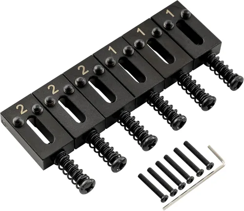 Vista 3 de Musiclily Sillas de puente de guitarra de latón ultra de 0.413 in, sillín de puente de trémolo para Fender Telecaster Tele Stratocaster Strat ST TL
