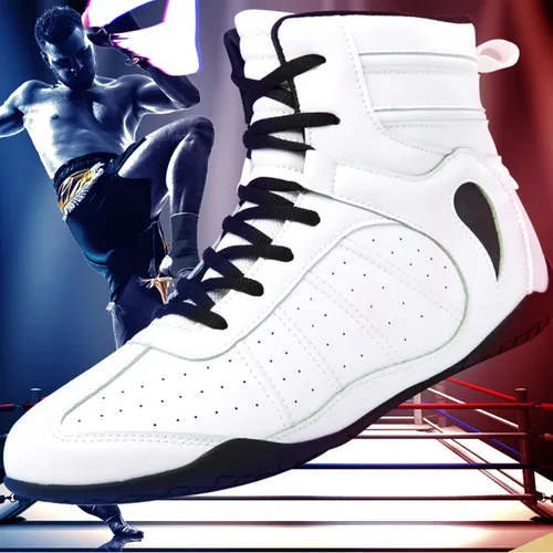 Vista 8 de Zivopah Zapatos de lucha libre para hombre, ligeros, transpirables, zapatos de entrenamiento de cuero para adultos