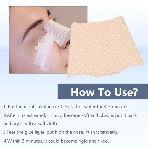 Vista 4 de Férulas nasales termoplásticas, protector de soporte externo de nariz para fractura de nariz, septoplastia de rinoplastia, otorrinolaringología