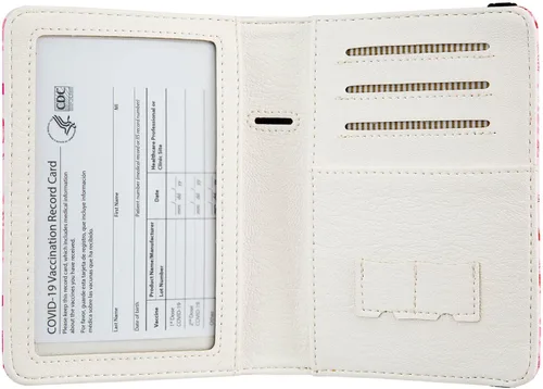 Vista 6 de Soporte para pasaporte para mujer, cartera de viaje con bloqueo RFID, funda de cuero para tarjetas, organizador de documentos de viaje, tarjetero