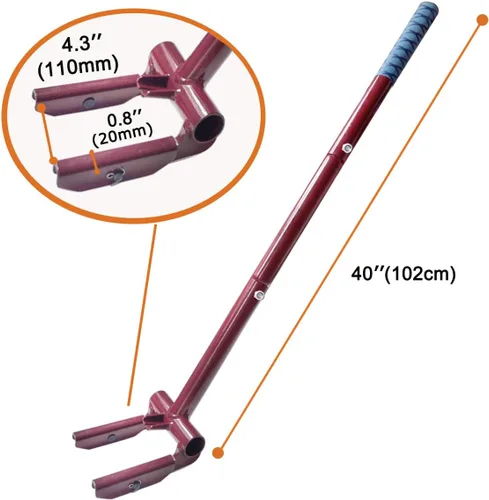 Vista 4 de JINHAN Pallet Buster Herramienta con mango de 40 pulgadas – Herramienta de extracción de tablero de cubierta de cabeza articulada para extracción