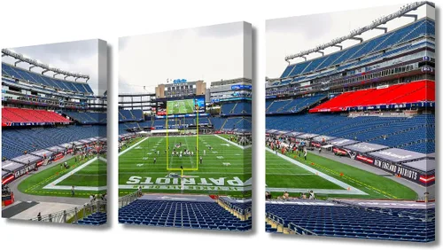 Vista 86 de TUMOVO MetLife Stadium - Decoración de pared de Nueva York, 3 piezas, lienzo, arte de pared para decoración del hogar, juegos de fútbol americano