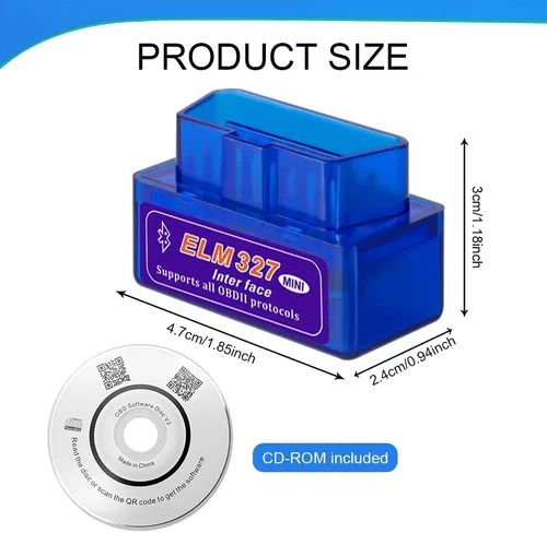 Vista 2 de ELM327 OBDII - Escáner de diagnóstico automático para automóvil, herramienta de diagnóstico OBD2, herramienta de escaneo Bluetooth automotriz
