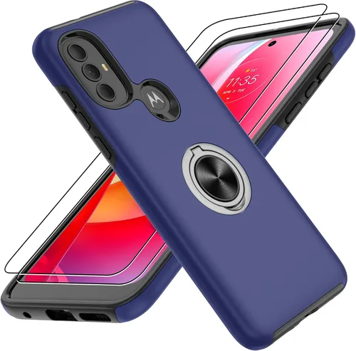 Vista 68 de Gritup - Funda para Galaxy A05S con protector de pantalla HD×2, funda protectora para teléfono a prueba de golpes con soporte magnético de anillo