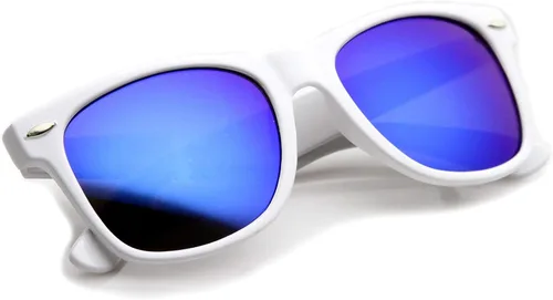 Vista 4 de zeroUV Flat Matte Reflective Flash Color Lens Large Horn Rimmed Style Sunglasses 8025