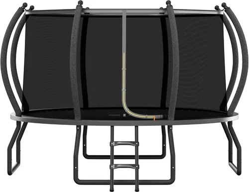 Vista 10 de YUMPIE 8FT 10FT 12FT 14FT 16FT Quick-Connect Outdoor Trampoline with Ladder Negro