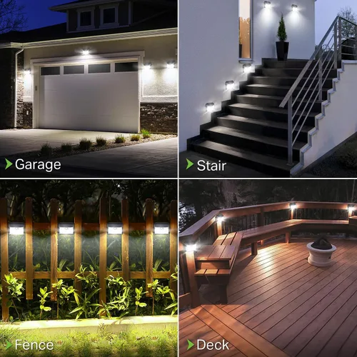 Vista 2 de CLAONER Luces solares para exteriores [126 LED], luces inalámbricas con sensor de movimiento, luces de seguridad impermeables IP65, 3 modos, ángulo