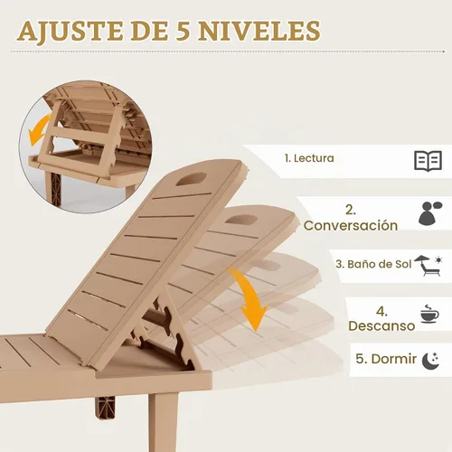 Vista 4 de UDPATIO Silla de salón al aire libre para piscina Tumbonas impermeables