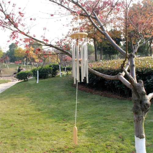 Vista 2 de MIFXIN Campanillas de viento exteriores de 9 tubos, campanillas de viento de metal, regalo conmemorativo, decoración interior al aire libre