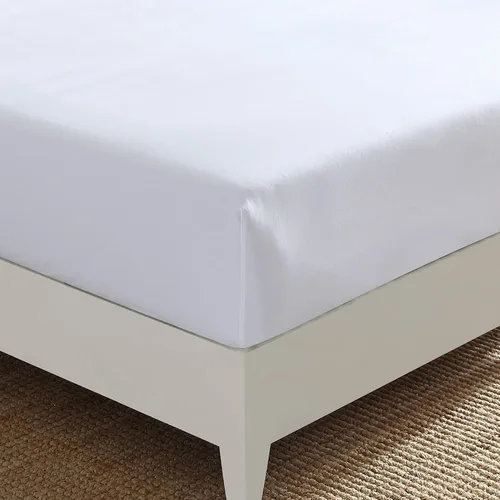 Vista 8 de Nautica Sábana bajera ajustable de tamaño individual, ropa de cama de percal de algodón crujiente, sábana ligera y transpirable, bolsillo profundo