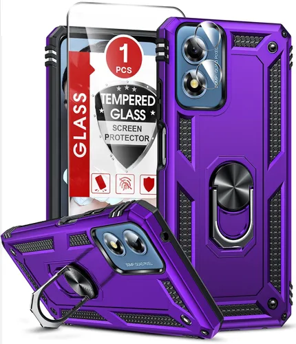 Vista 270 de LeYi Funda para Moto G Stylus 2022 4G (no compatible con 5G), funda para Moto G Stylus con 2 protectores de pantalla, funda protectora de grado Oro