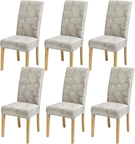 Vista 75 de Fundas para Sillas de Comedor, Juego de Fundas para Sillas de Comedor de 4 Piezas, Fundas Elásticas para Sillas de Cocina, Fundas para Sillas