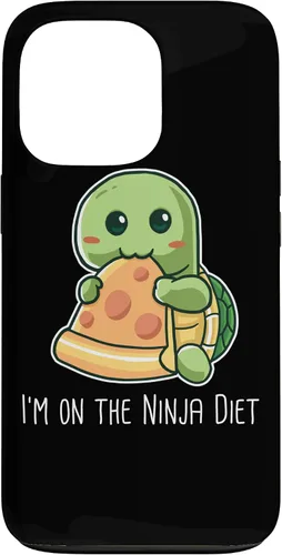 Vista 10 de Funda para iPhone 11 Pro Max I'm On The Ninja Diet Divertida Tortuga Comiendo Pizza Nerd Geek