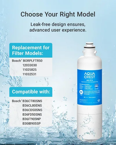 Vista 2 de AQUA CREST 11032531 Repuesto para filtro de agua para refrigerador Bosch® UltraClarity® Pro BORPLFTR50, 12033030, compatible con 11025825, 12028325