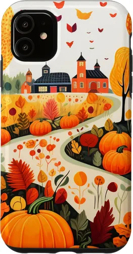 Vista 8 de Fall Leaves Autumn Pumpkin Pattern Autumn Color Foliage Case for iPhone 17