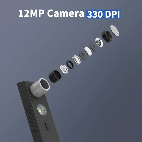 Vista 2 de CZUR Lens1200 Pro Escáner de Documentos Portátil, Cámara de Documentos USB de 12MP, Escaneo Rápido 1s/Página, Tamaño de Captura A4, OCR Fácil