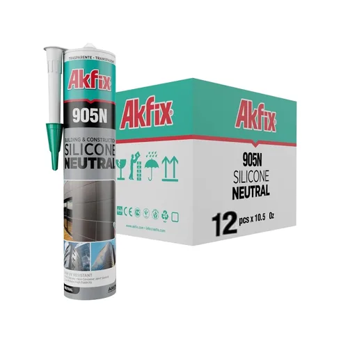 Vista 17 de Akfix 905N - Sellador de silicona transparente 100% para construcción y edificación (1x310 ml) - Sin solventes, bajo olor, resistente a UV y agua