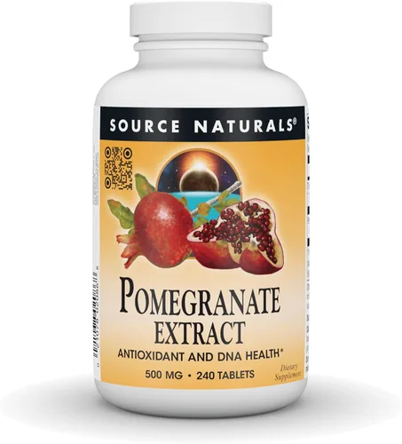 Vista 5 de Source Naturals Extracto de granada 500mg completo con fruta entera, ácido elágico antioxidante y fibra añadida - 60 tabletas