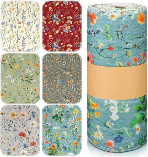 Vista 10 de Redbaker 6 Piezas Rollos de Toallas de Papel Reutilizables Toallas de Cocina a Granel Lavables Sin Papel Paños de Algodón Servilletas de Mano