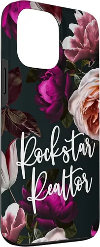 Vista 3 de iPhone 13 Pro Max Rockstar Realtor - Elegante estuche de regalo floral para agente inmobiliario