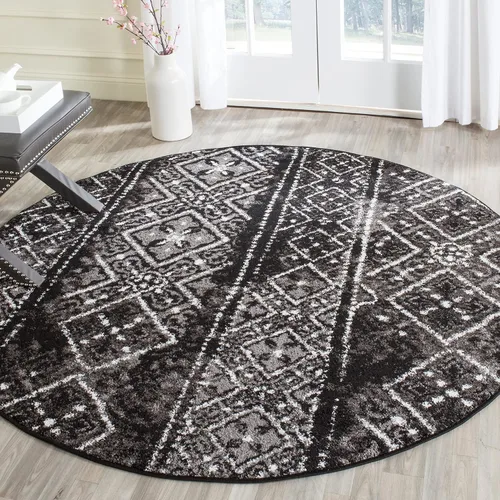 Vista 29 de SAFAVIEH Alfombra de área 8x10 - Colección Adirondack - Grande - Negro y plateado, diseño marroquí bohemio, no suelta pelusa y fácil de limpiar