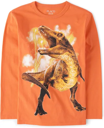 Vista 19 de The Children's Place Boys' Dinos,Cars,Sports Long Sleeve Graphic T-Shirts Jugador de Bball Jump