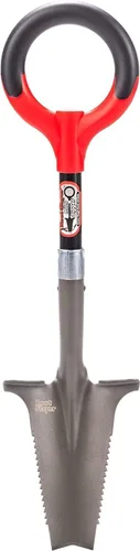 Vista 11 de Root Slayer RS225 - Pala de jardín dentada de mango largo para excavar y cortar raíces, eje de fibra de vidrio, pala de acero resistente, color negro