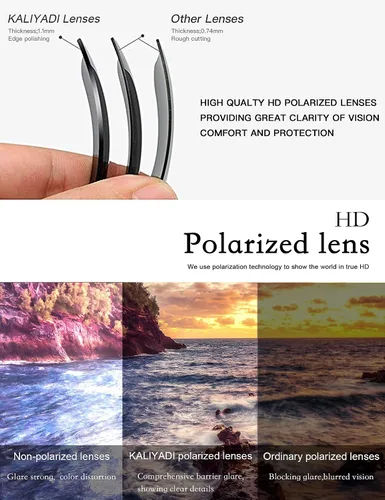 Vista 6 de KALIYADI Gafas de sol cuadradas elegantes para mujer, marco envolvente con protección UV