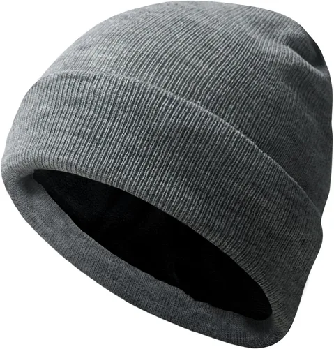 Vista 10 de PFFY Beanie for Men Women Unisex Knit Cuffed Plain Winter Thick Lined Beanies Hats