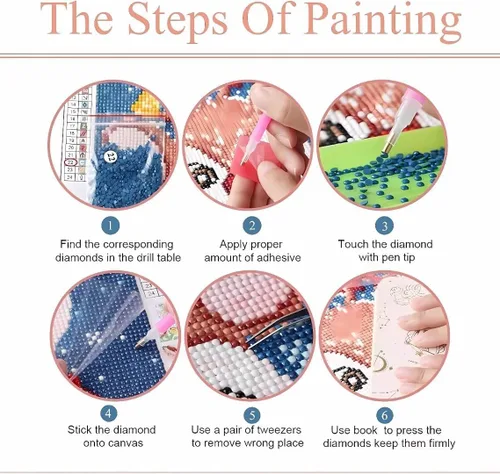 Vista 4 de Worihut Kits de pintura de diamantes 5D para adultos, árbol de Navidad brillante para bricolaje, arte de diamante redondo completo con accesorios