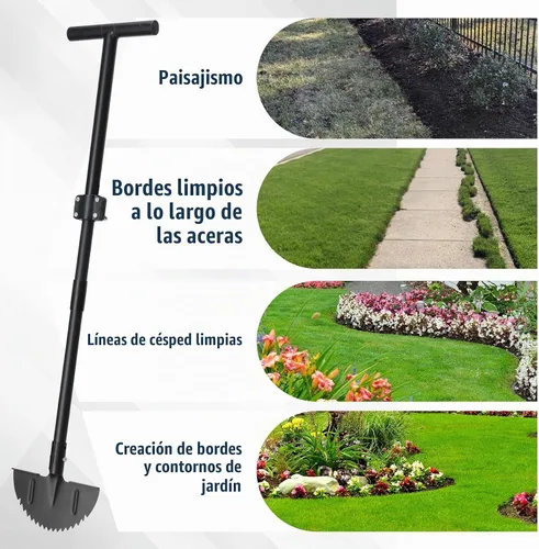 Vista 4 de Herramienta Bordeadora de Césped de Alta Resistencia, Cortador de Malezas de Acero al Carbono Ajustable de 34-49 pulgadas con Mango de Goma