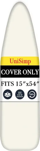Vista 28 de UniSimp Funda y almohadilla para tabla de planchar de 15 x 54 pulgadas, algodón natural extra grueso, acolchado resistente a las manchas y a