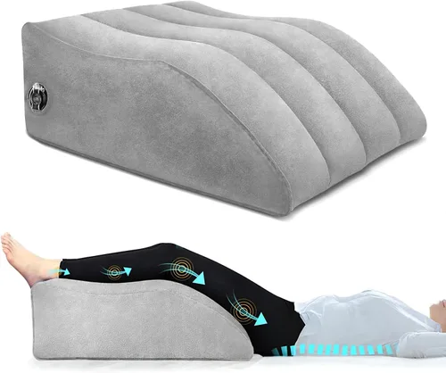 Vista 7 de Almohada de pierna inflable para después de la cirugía – Almohada de elevación de pierna para dormir de lado, hinchazón y circulación, almohada