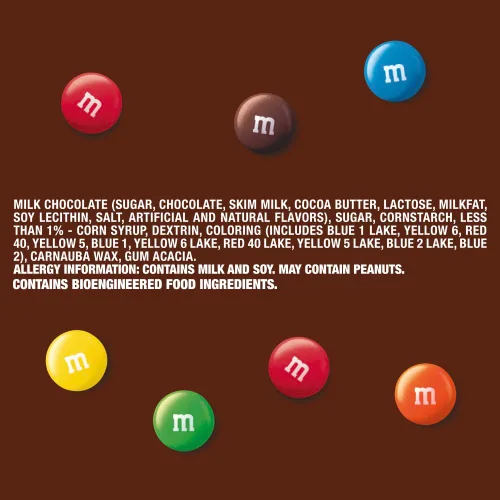 Vista 8 de Caramelos de chocolate con leche de M&M's, bolsa en tamaño de 1.69 oz, caja de 36