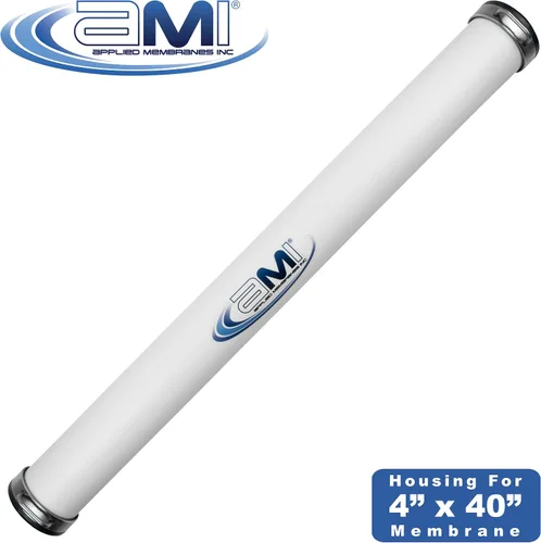 Vista 4 de APPLIED MEMBRANES, INC. Carcasa de membrana RO 4x40 Recipiente de presión RO de PVC para elemento de membrana RO, UF, NF, MF de 4 "x 40