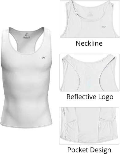 Vista 5 de Lo.gas Camiseta de ciclismo sin mangas para hombre, capa base de ciclismo transpirable y ligera con bolsillo trasero chaleco deportivo
