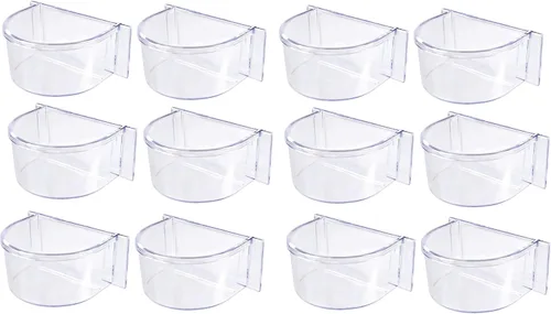 Vista 2 de Lote de 12 jaulas de plástico acrílico transparente para semillas de agua (3 x 2.5 x 3.5 pulgadas de alto, acrílico transparente)