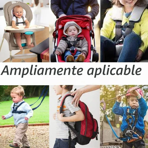 Vista 6 de Clip de asiento de bebé, hebilla de bloqueo de hebilla para arnés de pecho, hebilla universal de repuesto infantil para cochecitos de sillas altas