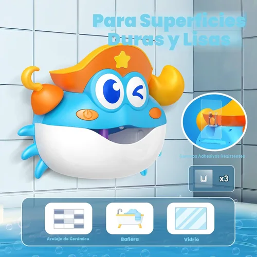 Vista 4 de Juguetes de baño, juguetes de baño para bebés con luz, máquina de burbujas de baño con luz RGB colorida, excelente regalo de cumpleaños para niños