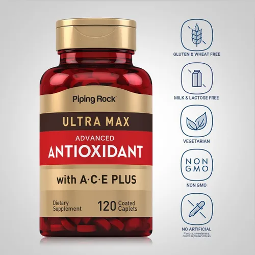 Vista 3 de Piping Rock Suplementos antioxidantes 120 cápsulas con vitamina A, C, E para hombres y mujeres Fórmula súper avanzada Complejo Ultra Max