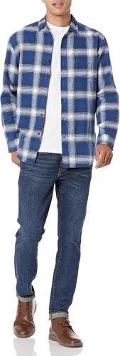 Vista 4 de Tienda Essentials - Camisa de franela de manga larga para hombre (disponible en tallas grandes y altas)